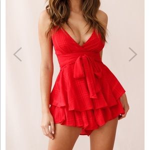 Selfie Leslie Maddox Romper in Red